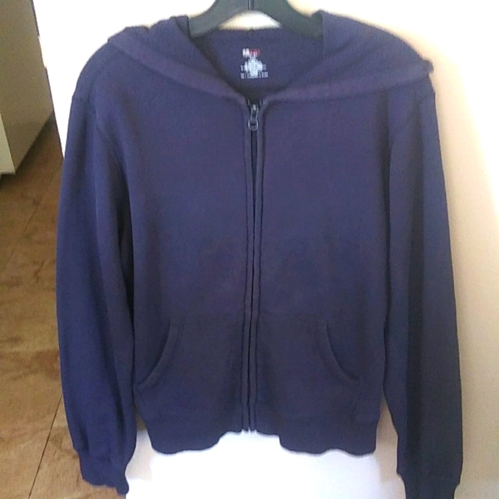 St. John's Bay Activewear Hoody Sweat Jacket, Size Med, Navy Blue